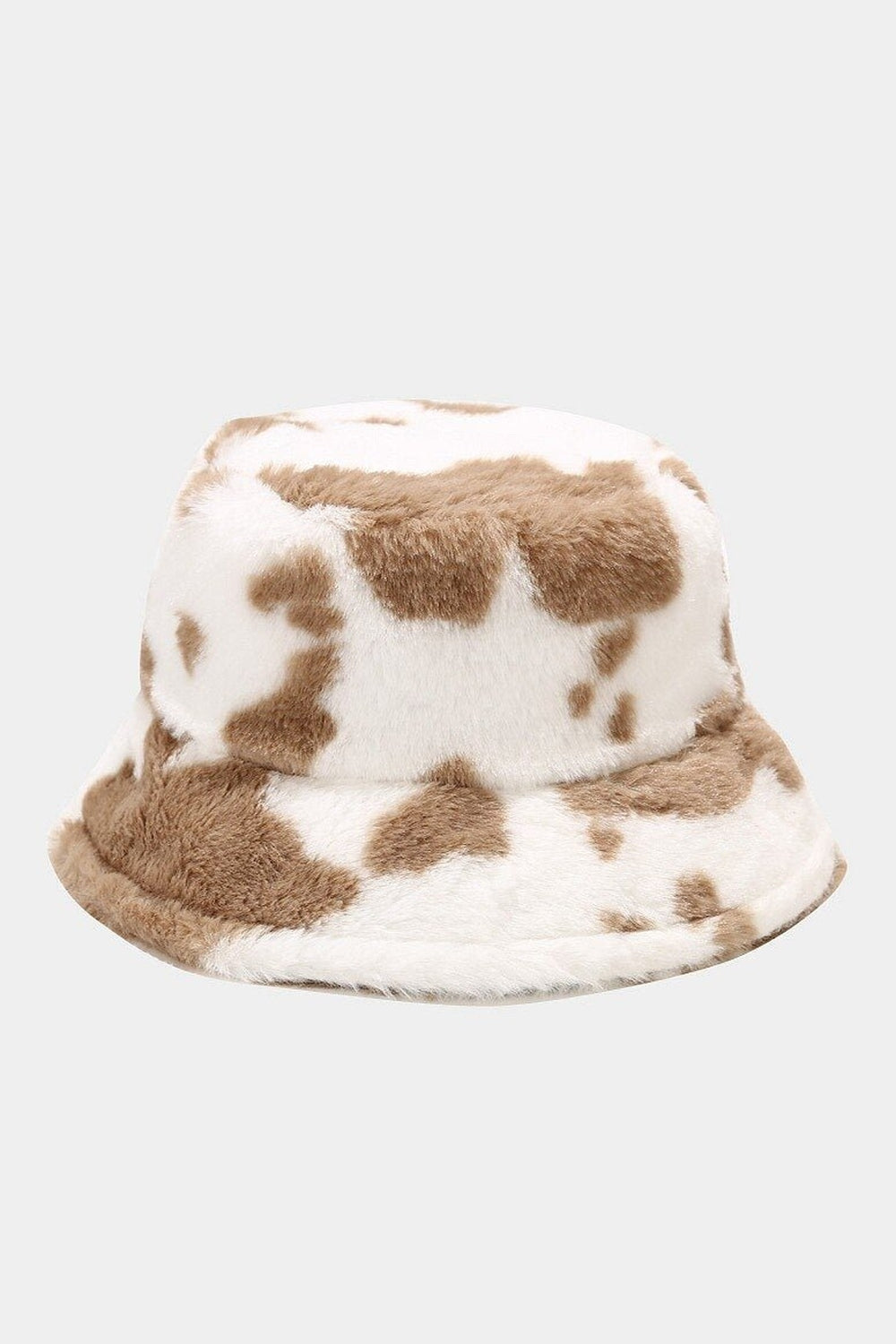 Y2k Aesthetic Cow Print Plush Bucket Hat