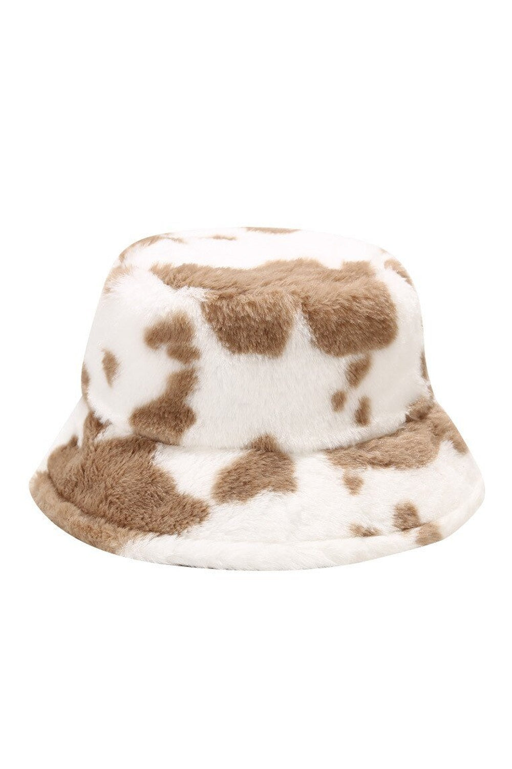 Y2k Aesthetic Cow Print Plush Bucket Hat