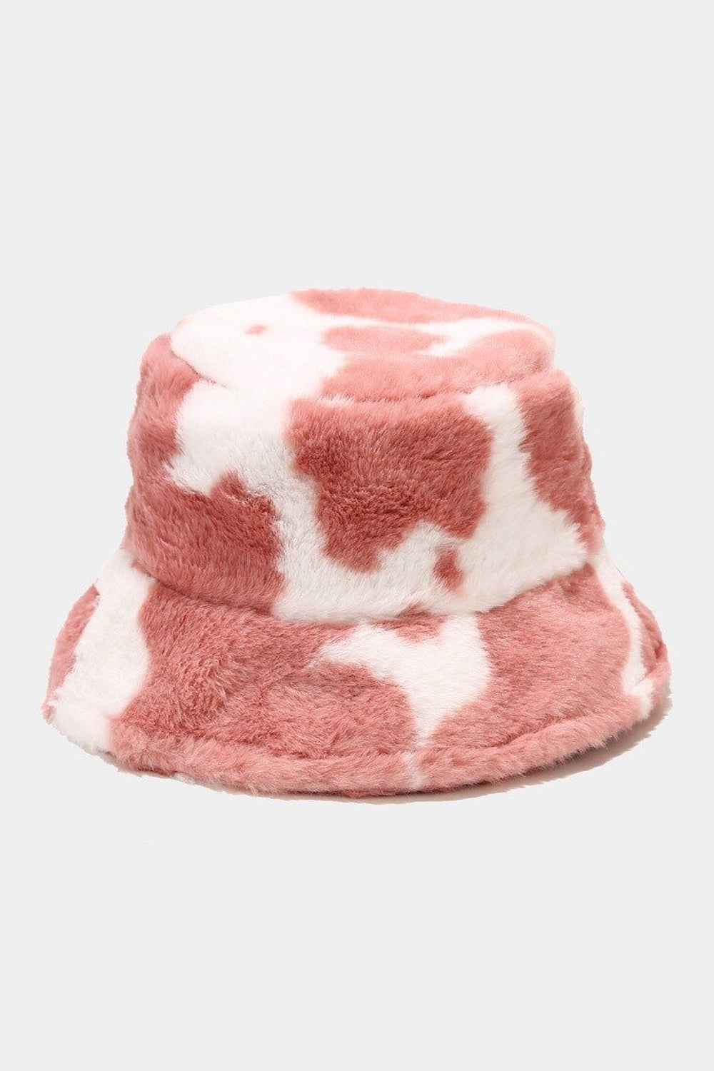 Y2k Aesthetic Cow Print Plush Bucket Hat