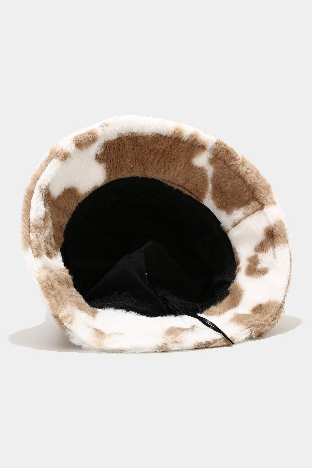 Y2k Aesthetic Cow Print Plush Bucket Hat