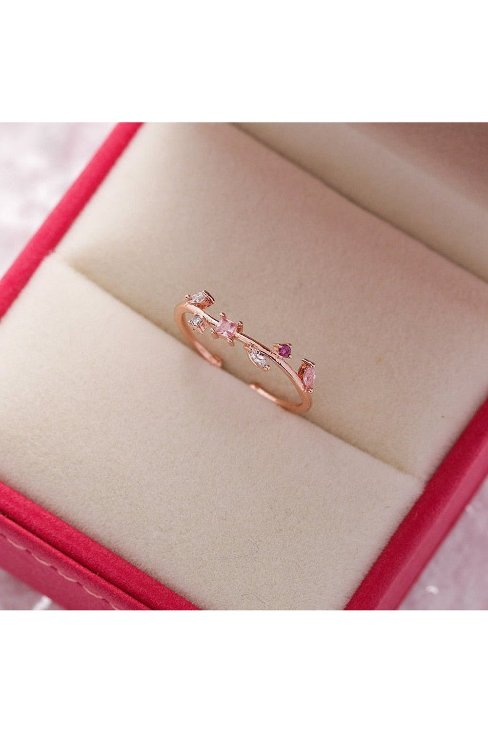 Y2k Aesthetic Crystal Flower Ring