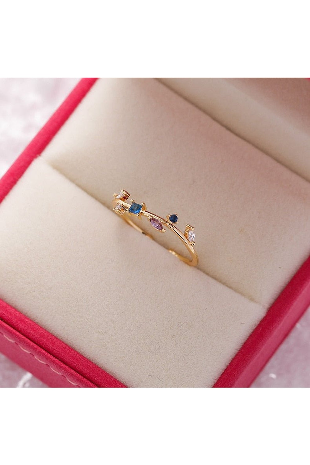 Y2k Aesthetic Crystal Flower Ring