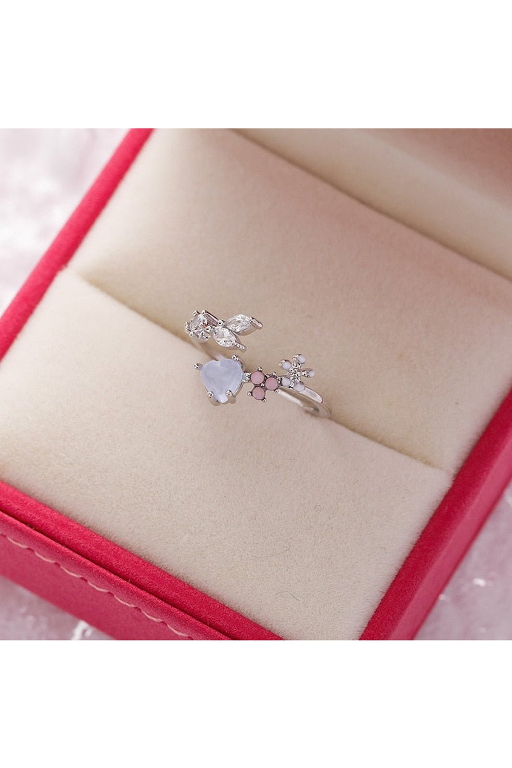 Y2k Aesthetic Crystal Flower Ring