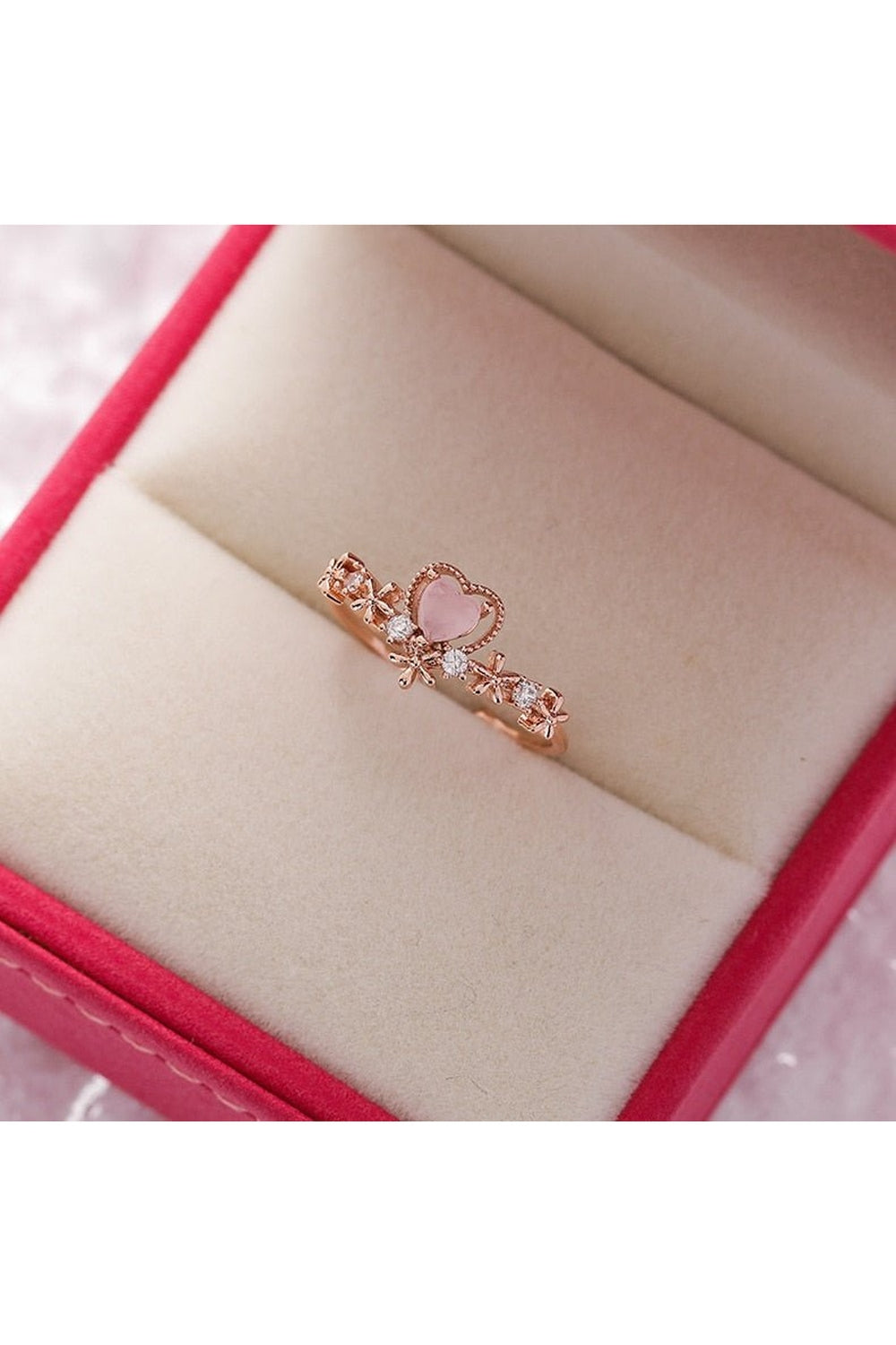 Y2k Aesthetic Crystal Flower Ring