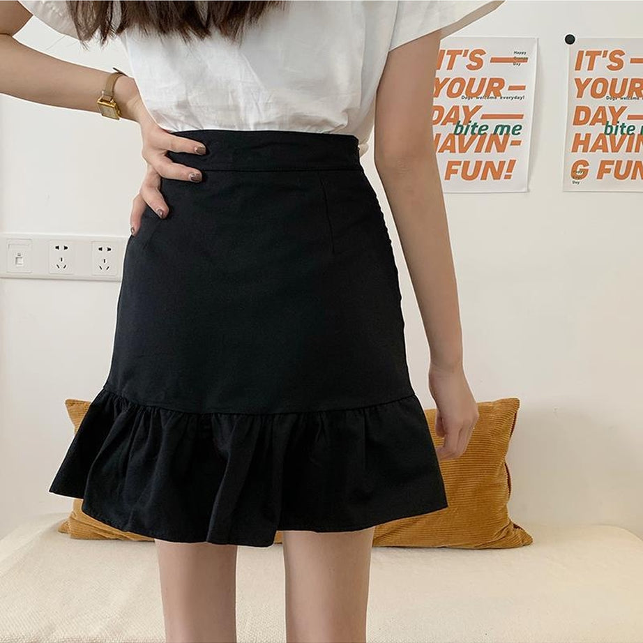 Y2k Aesthetic High Waist Elegant Skirt