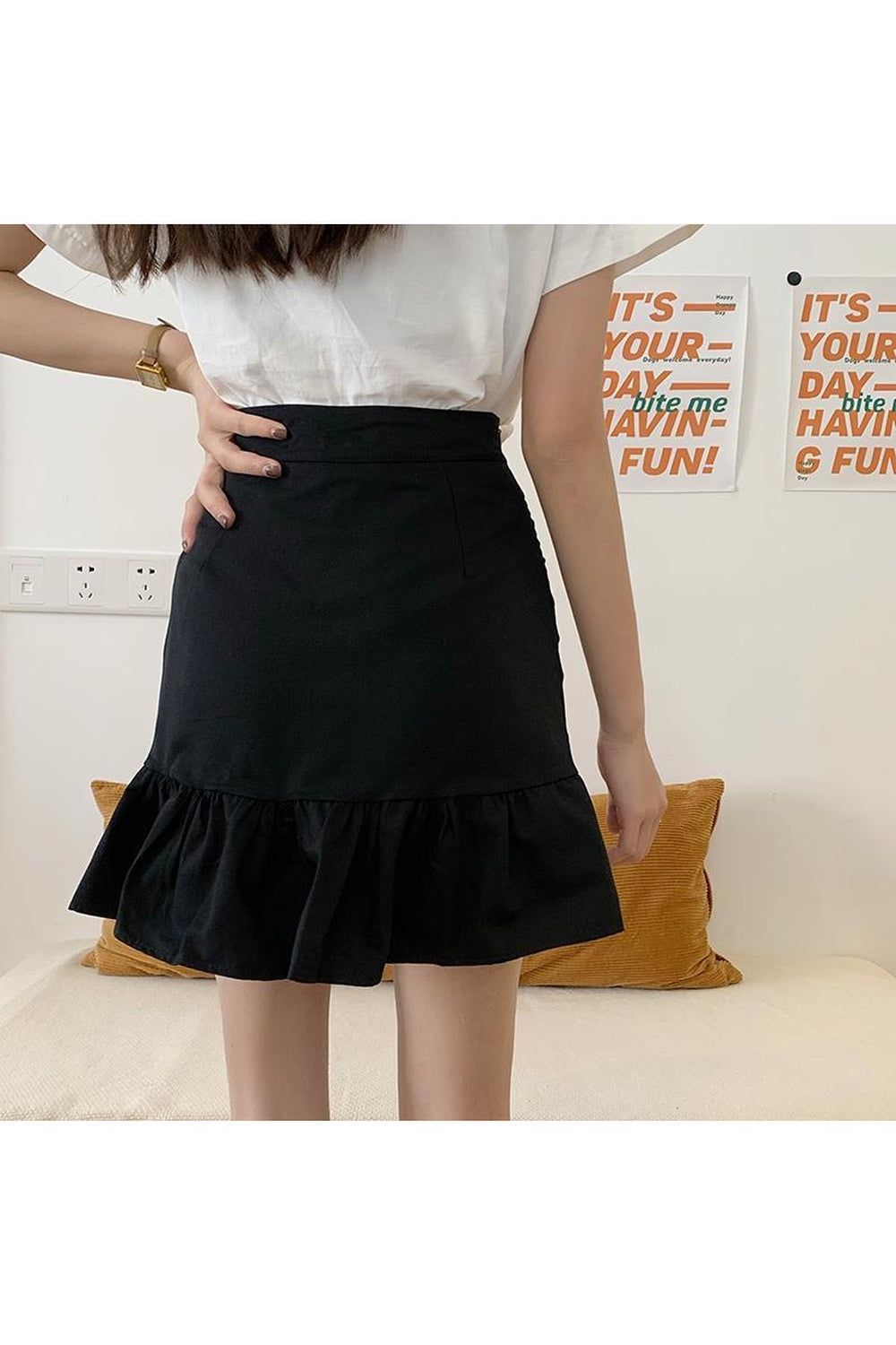 Y2k Aesthetic High Waist Elegant Skirt