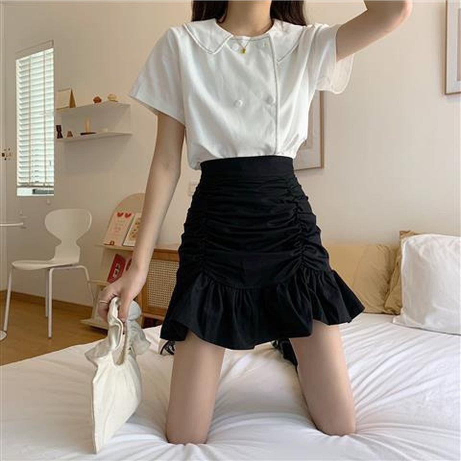 Y2k Aesthetic High Waist Elegant Skirt