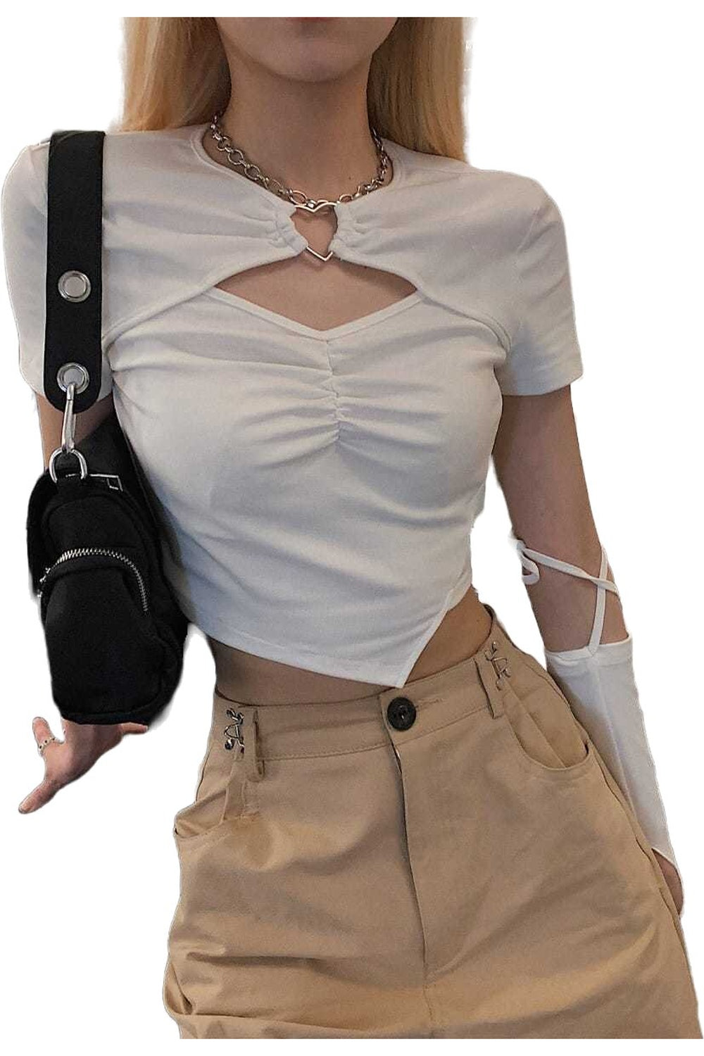 Y2k Acubi Hollow Out Casual Crop Top