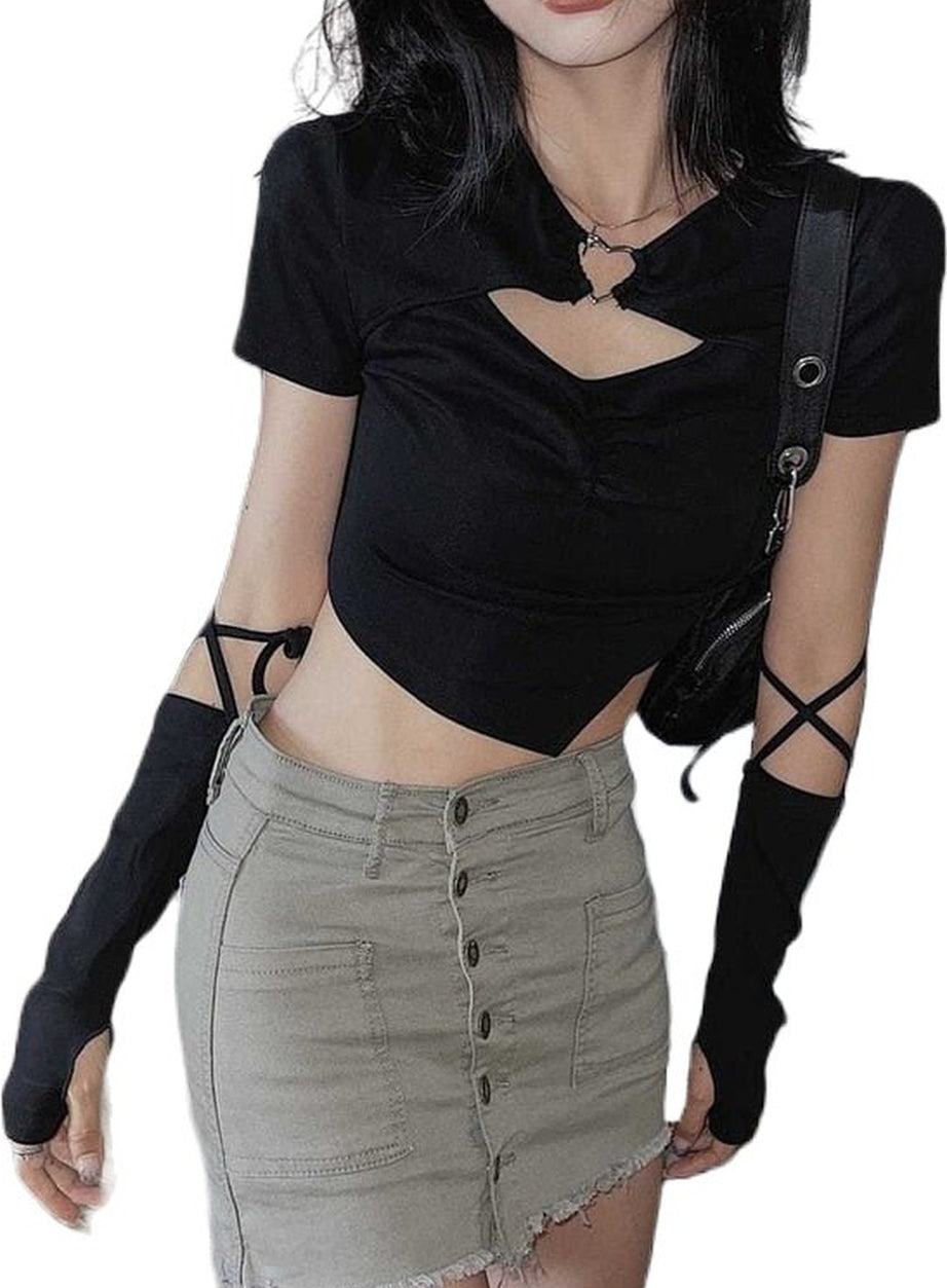 Y2k Acubi Hollow Out Casual Crop Top