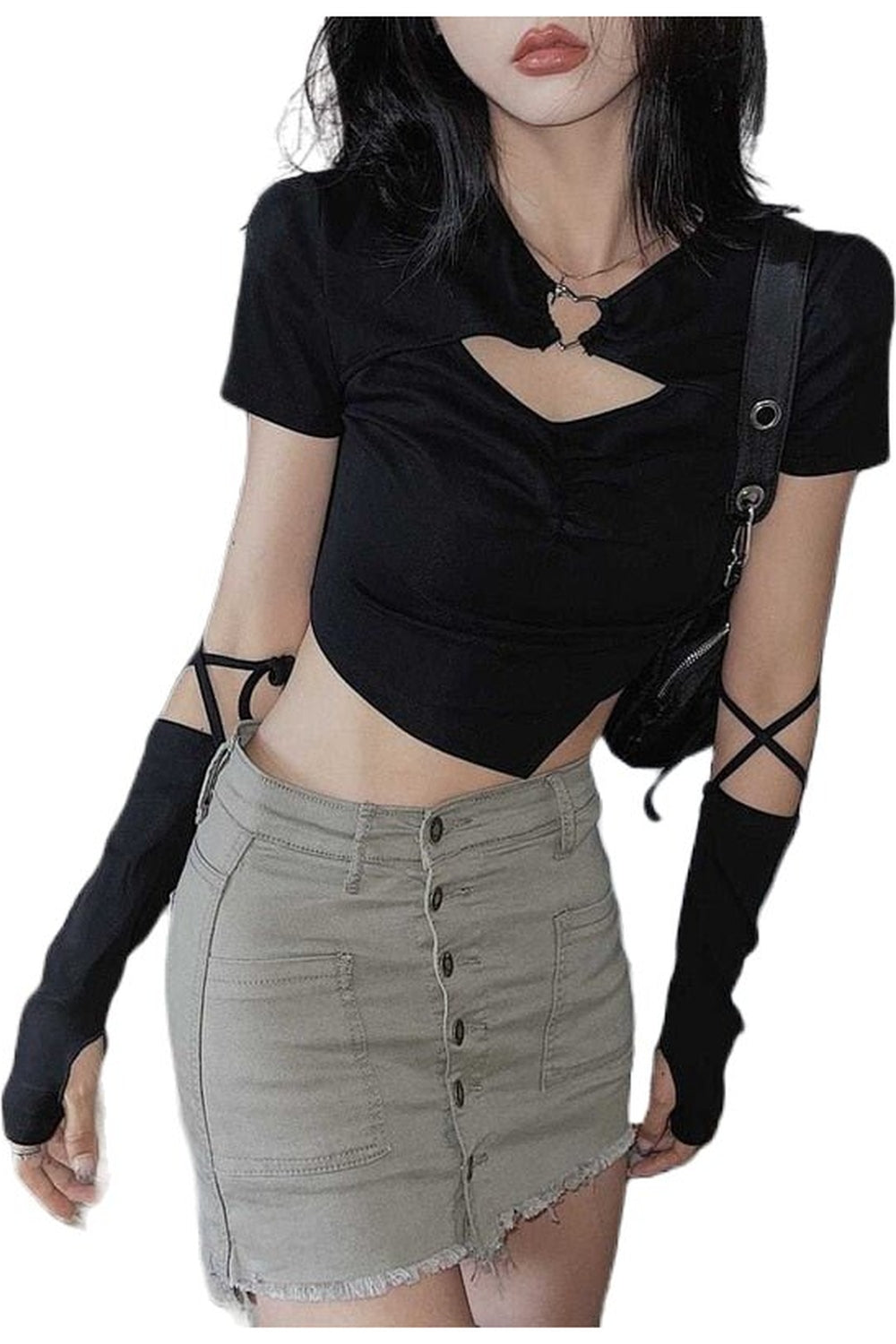 Y2k Acubi Hollow Out Casual Crop Top