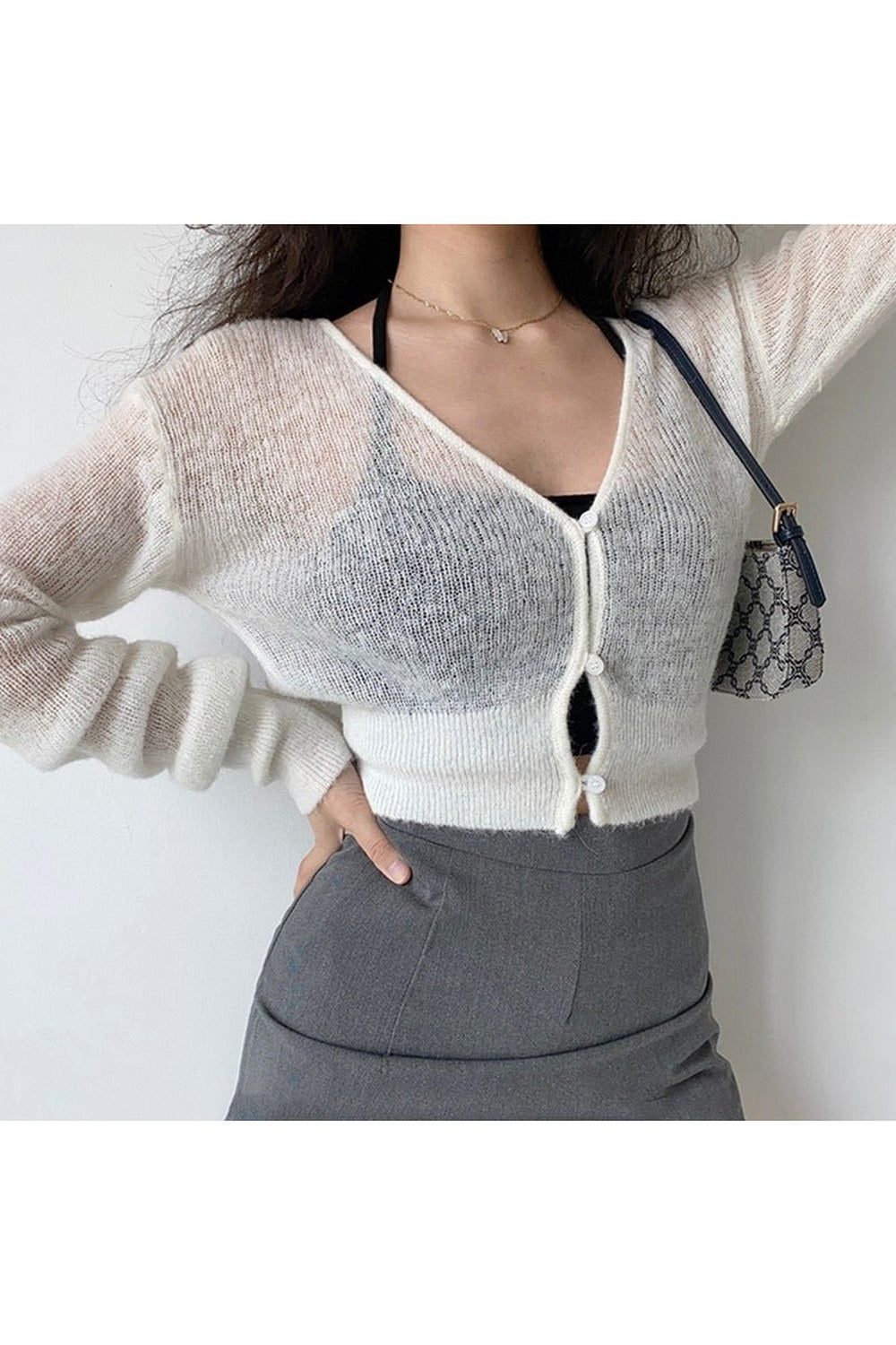 Y2k Aesthetic Knit Crop Cardigan