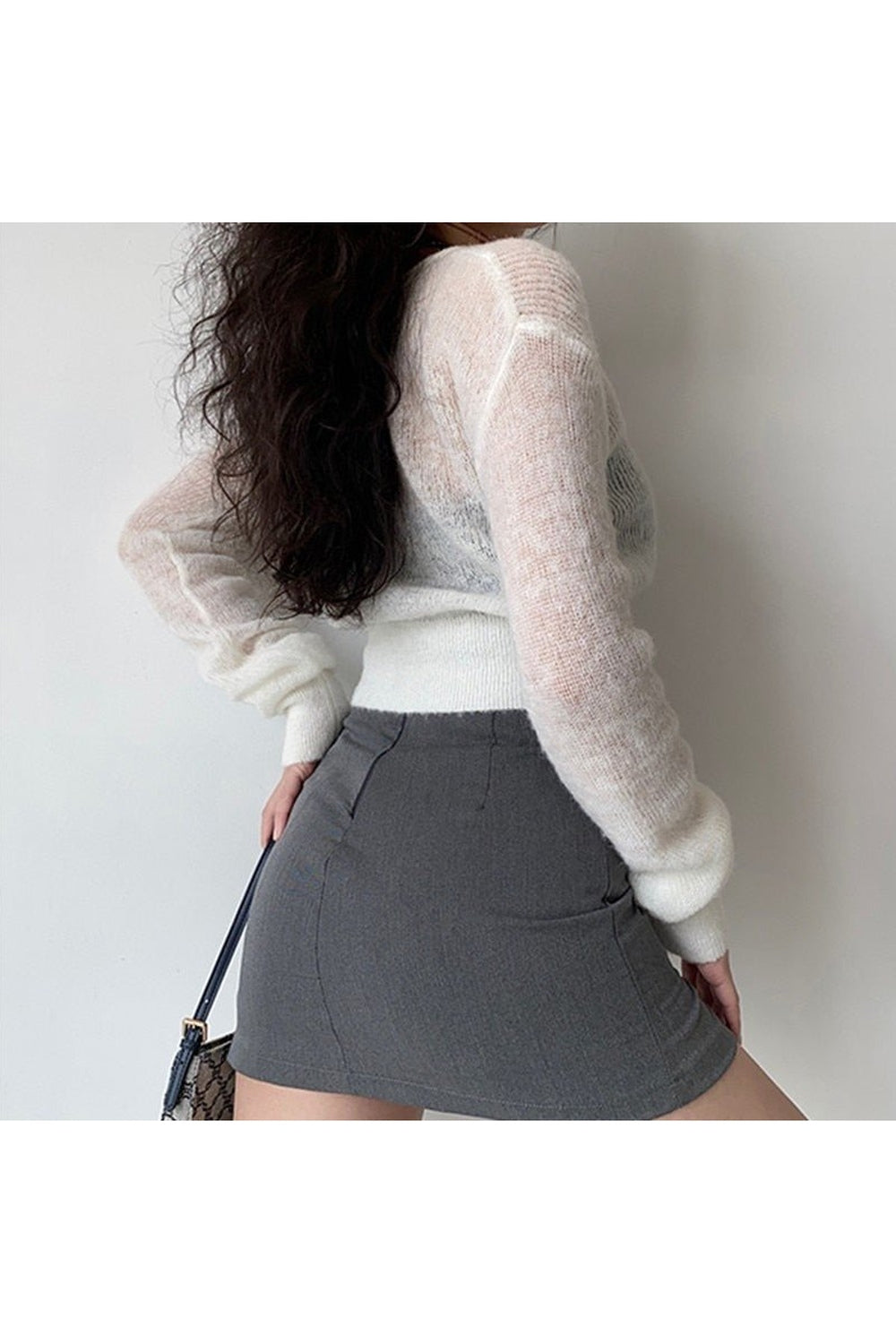Y2k Aesthetic Knit Crop Cardigan