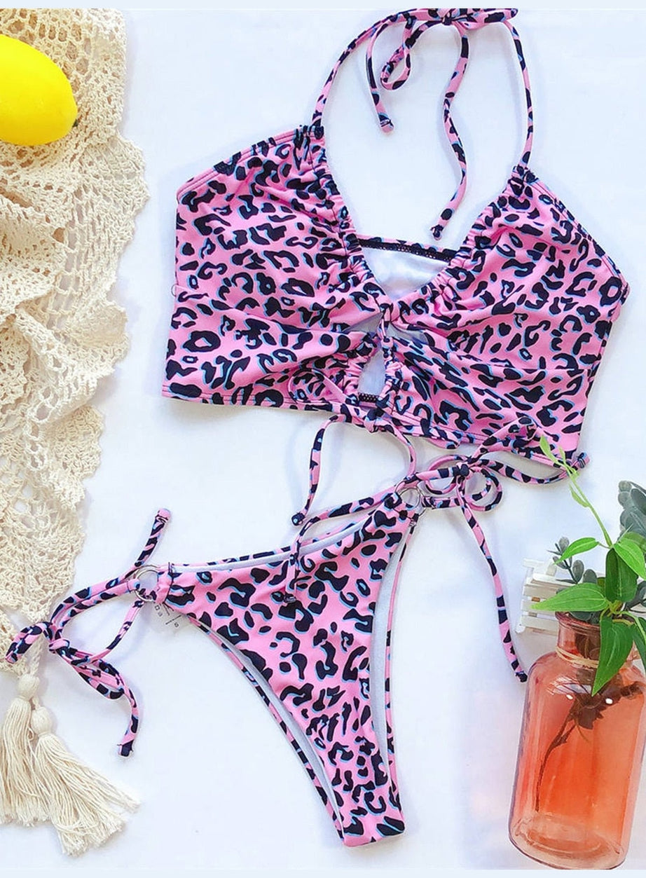 Y2k Aesthetic Leopard Swimsuit