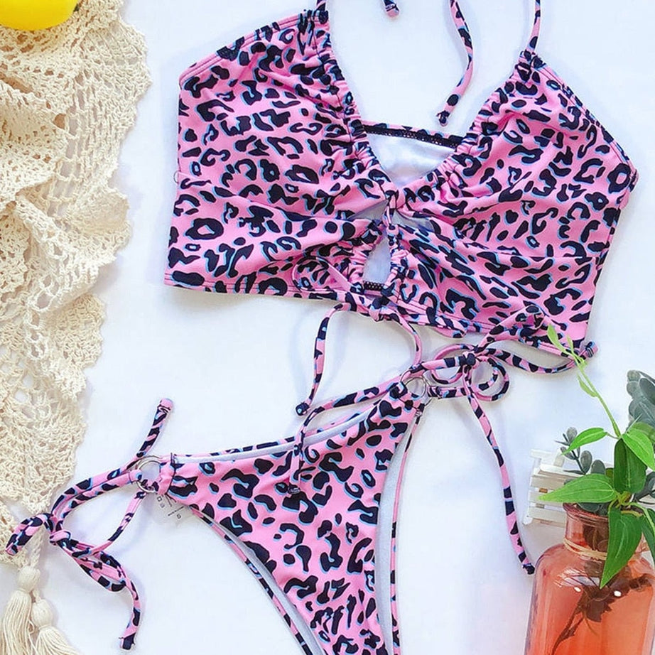 Y2k Aesthetic Leopard Swimsuit