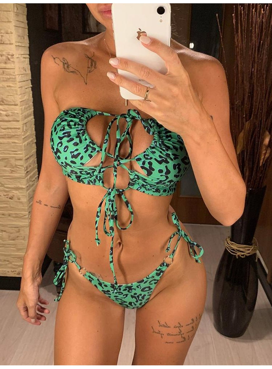 Y2k Aesthetic Leopard Swimsuit