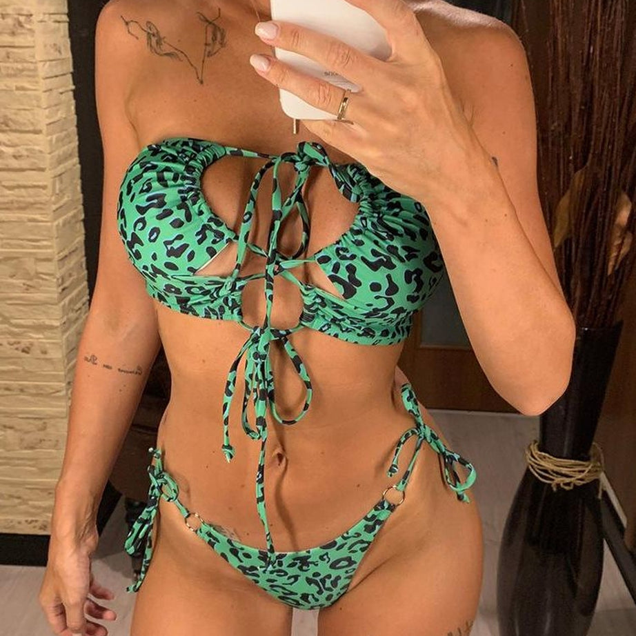 Y2k Aesthetic Leopard Swimsuit