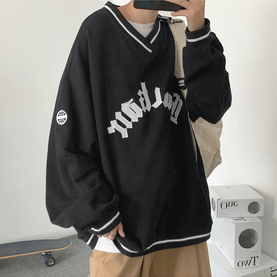 Y2k Aesthetic Letter Print Oversize Sweatshirt