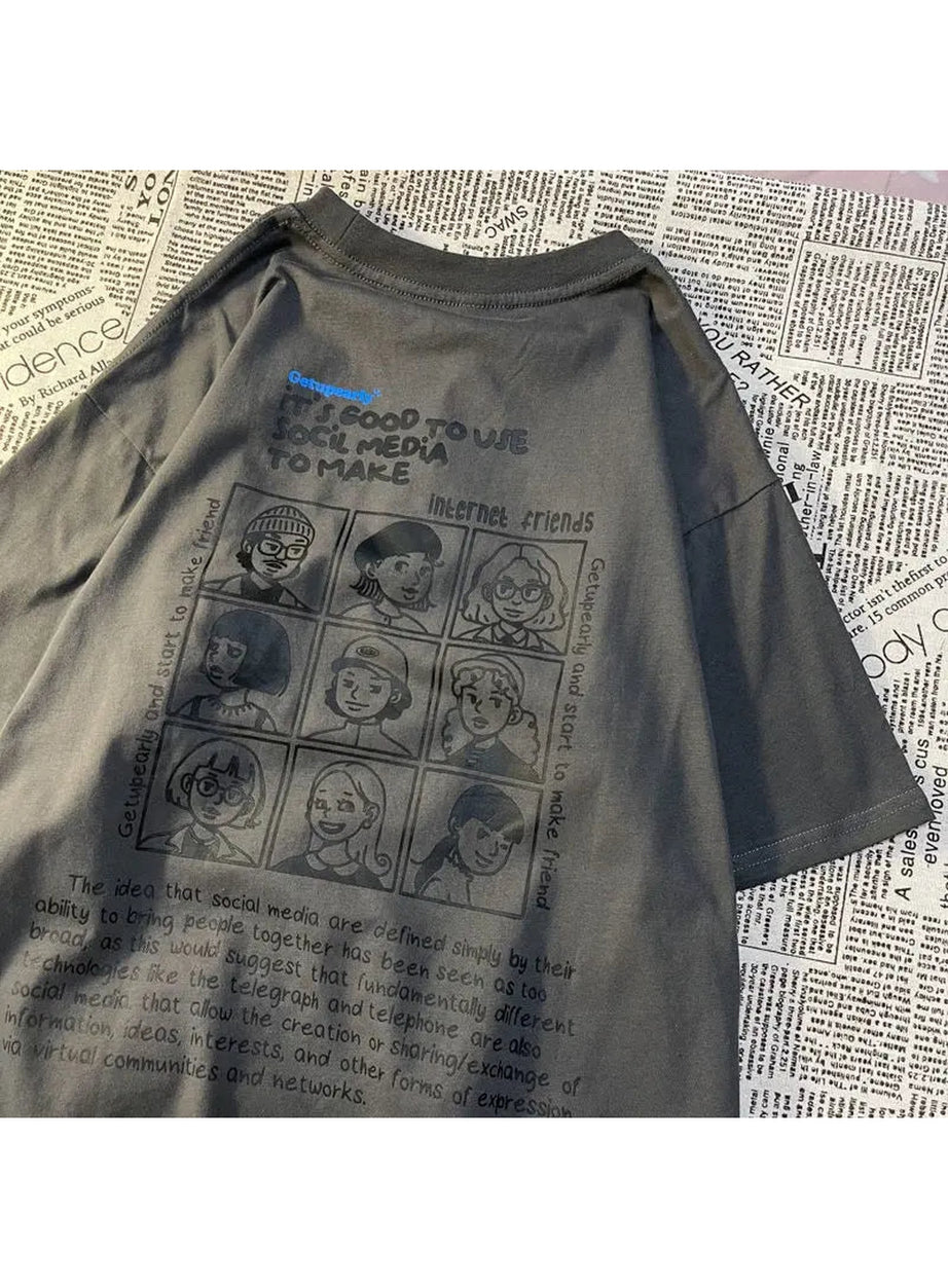 Y2k Aesthetic Letter Print T-shirt