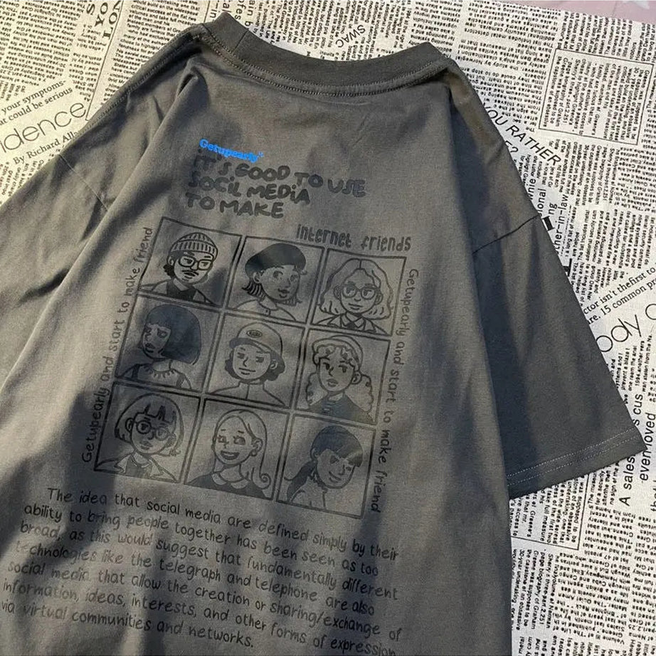 Y2k Aesthetic Letter Print T-shirt