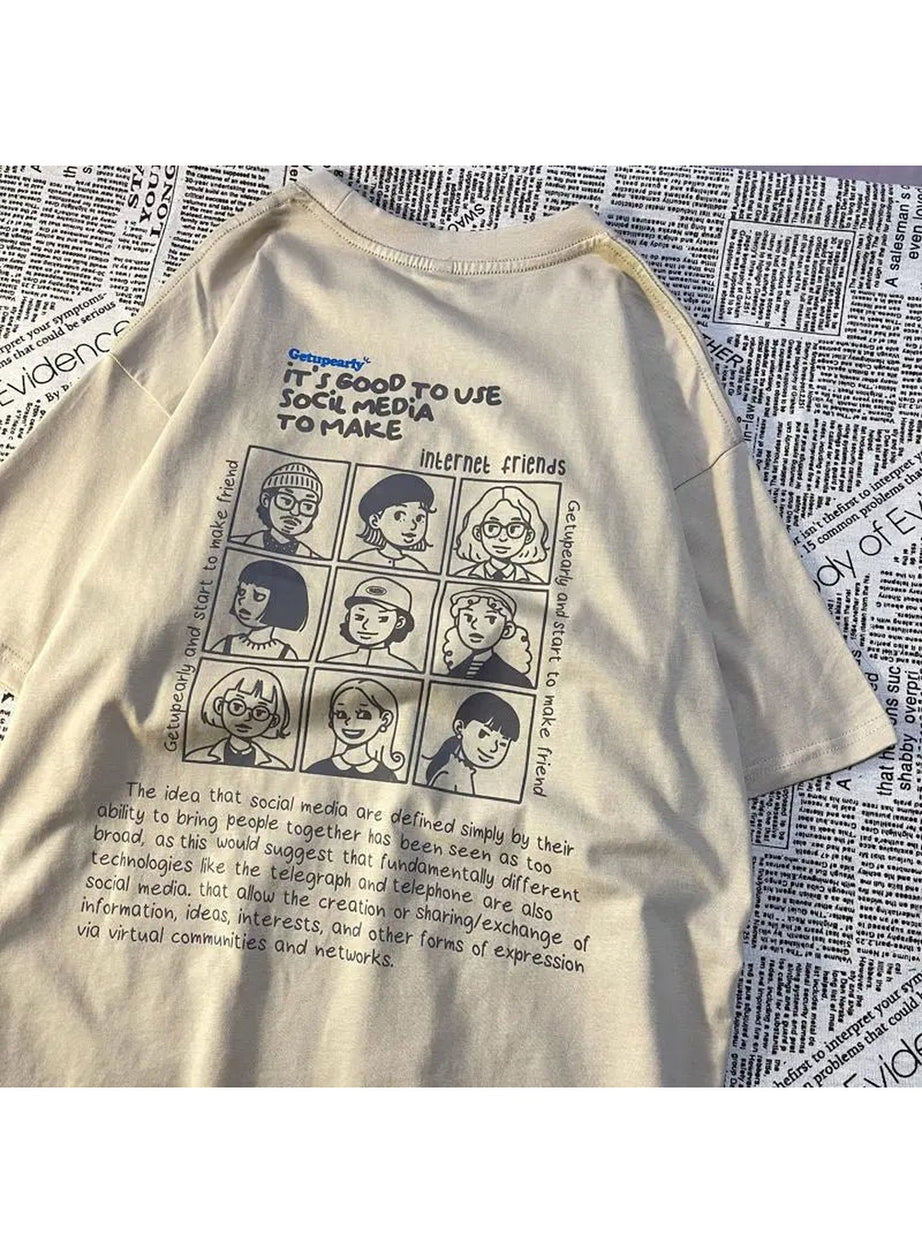 Y2k Aesthetic Letter Print T-shirt