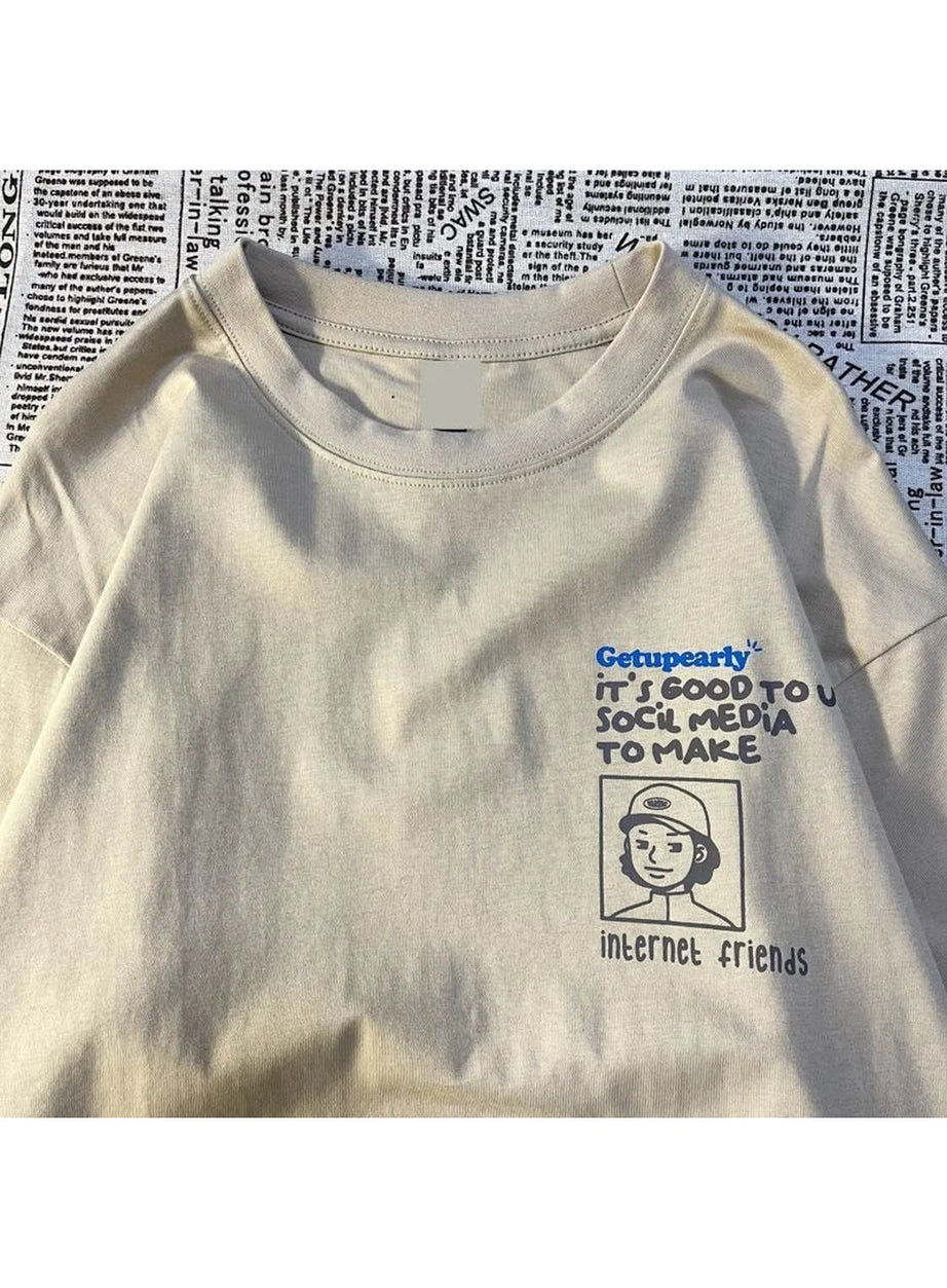 Y2k Aesthetic Letter Print T-shirt