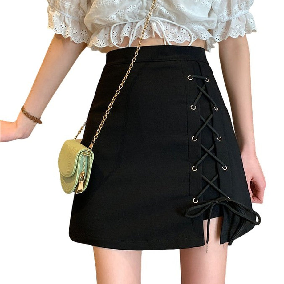 Y2k Aesthetic Mini Lace-up Skirt