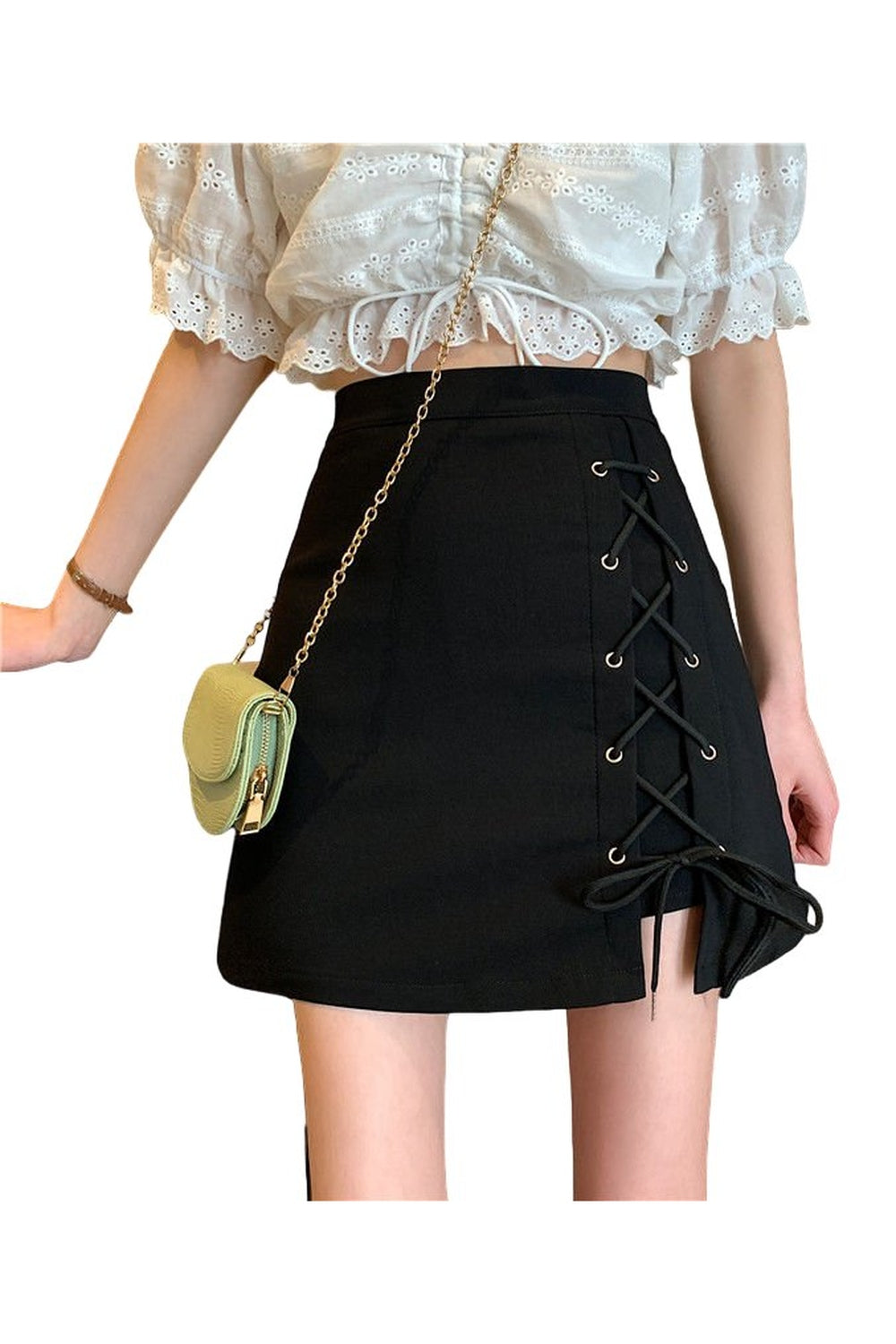 Y2k Aesthetic Mini Lace-up Skirt