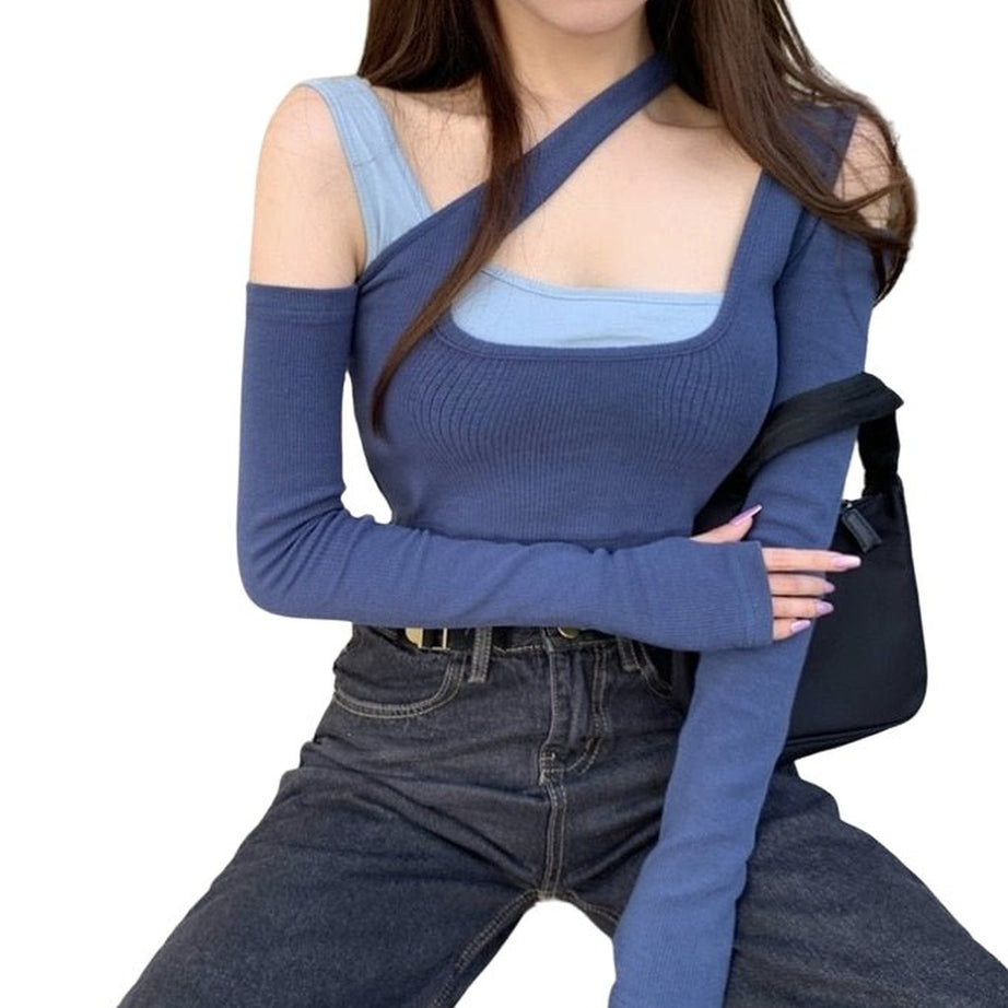 Y2k Aesthetic Off-shoulder Crop Top