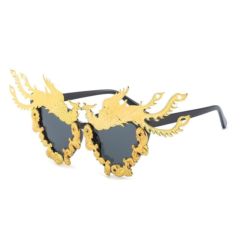 Y2k Aesthetic Party Dragon And Phoenix Sunglasses