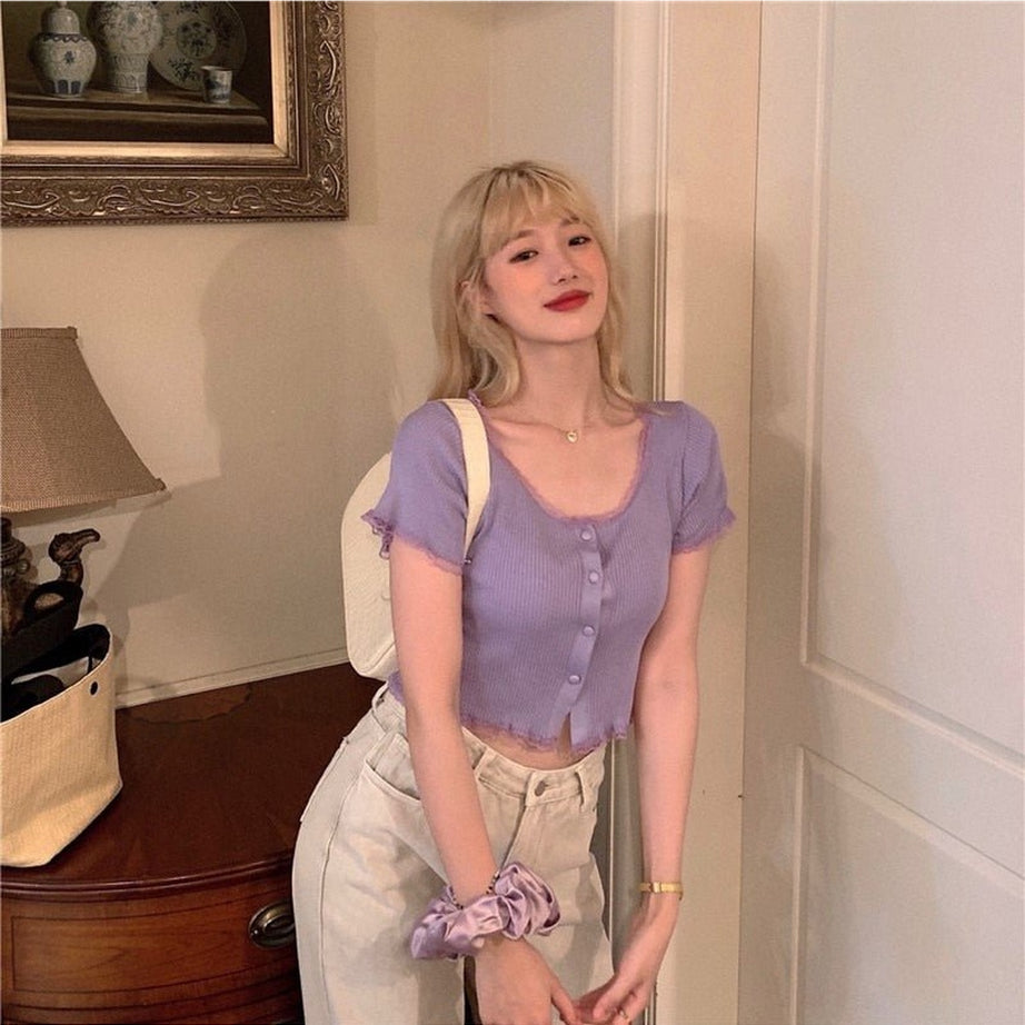 Y2k Aesthetic Pastel Crop Top