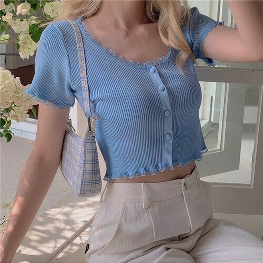Y2k Aesthetic Pastel Crop Top