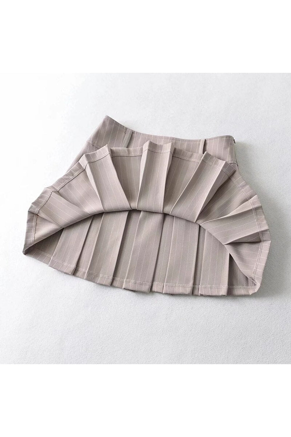 Y2k Aesthetic Pleated Striped Mini Skirt