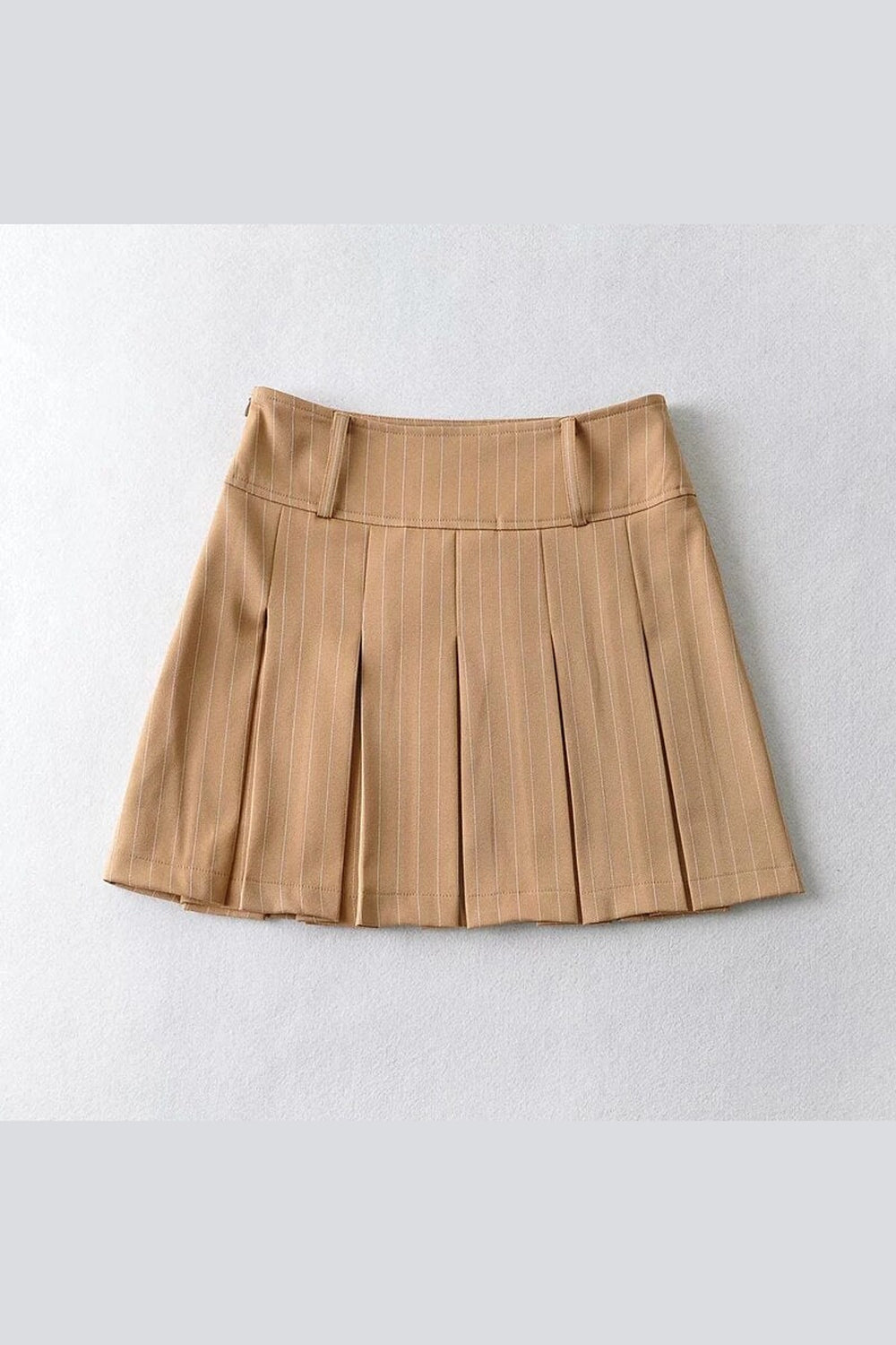 Y2k Aesthetic Pleated Striped Mini Skirt