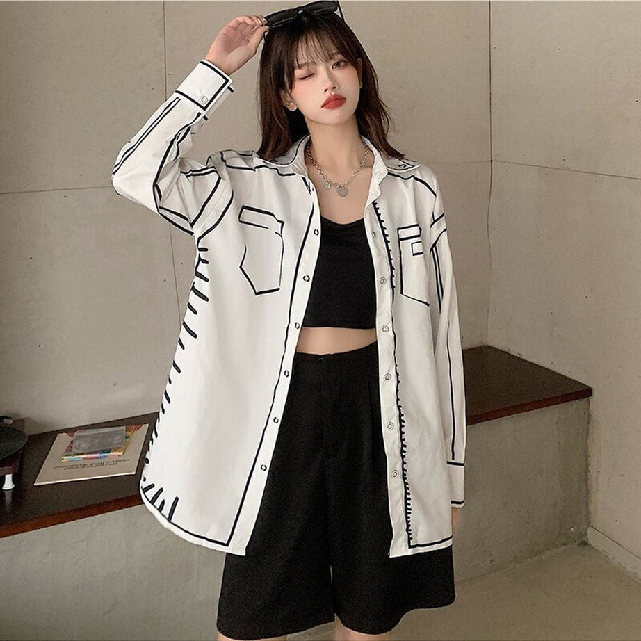 Y2k Aesthetic Print Shirt