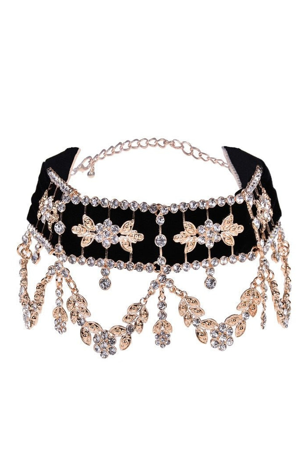 Y2k Aesthetic Rhinestone Flower Necklace