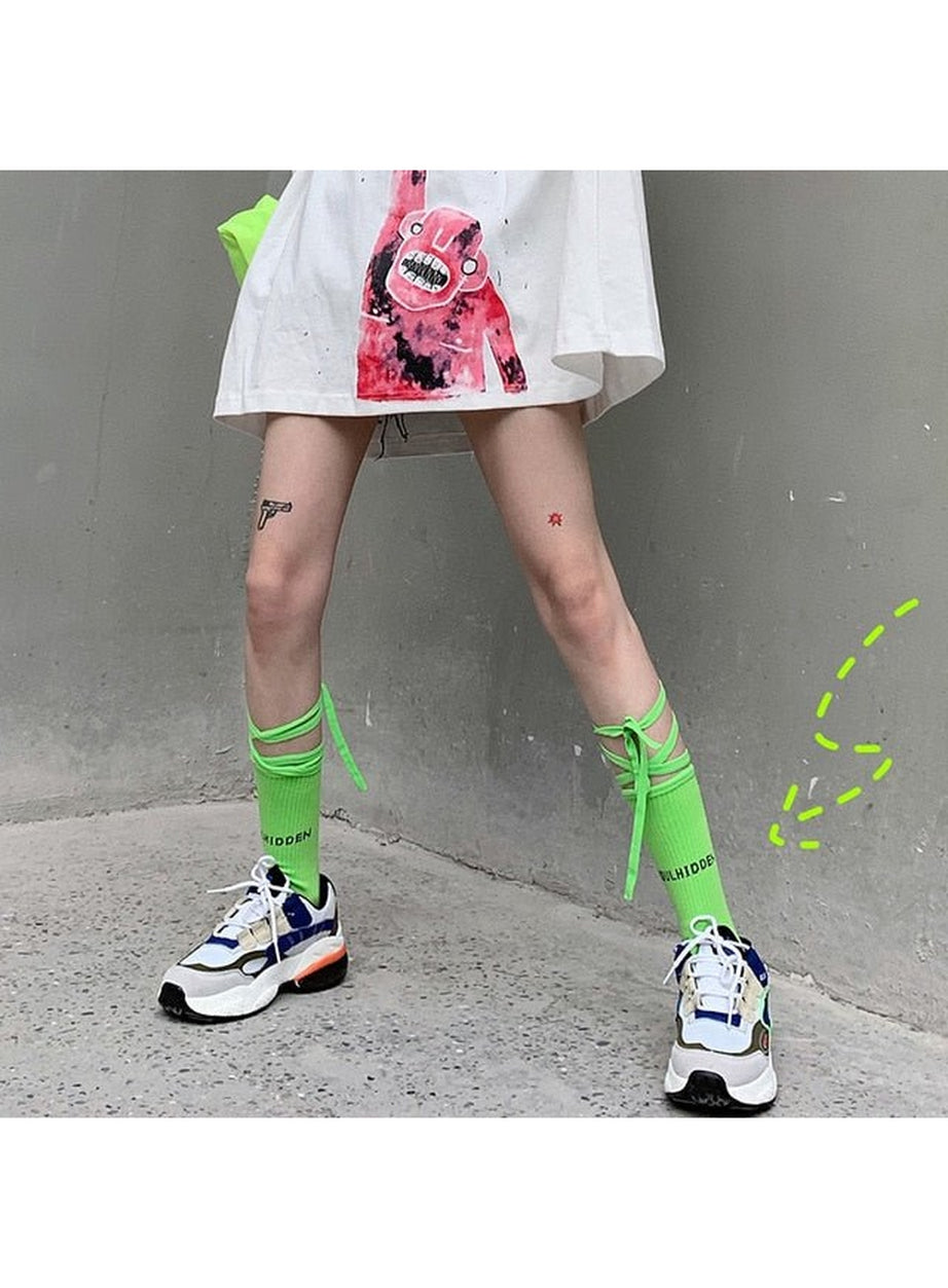 Y2k Aesthetic socks with drawstrings