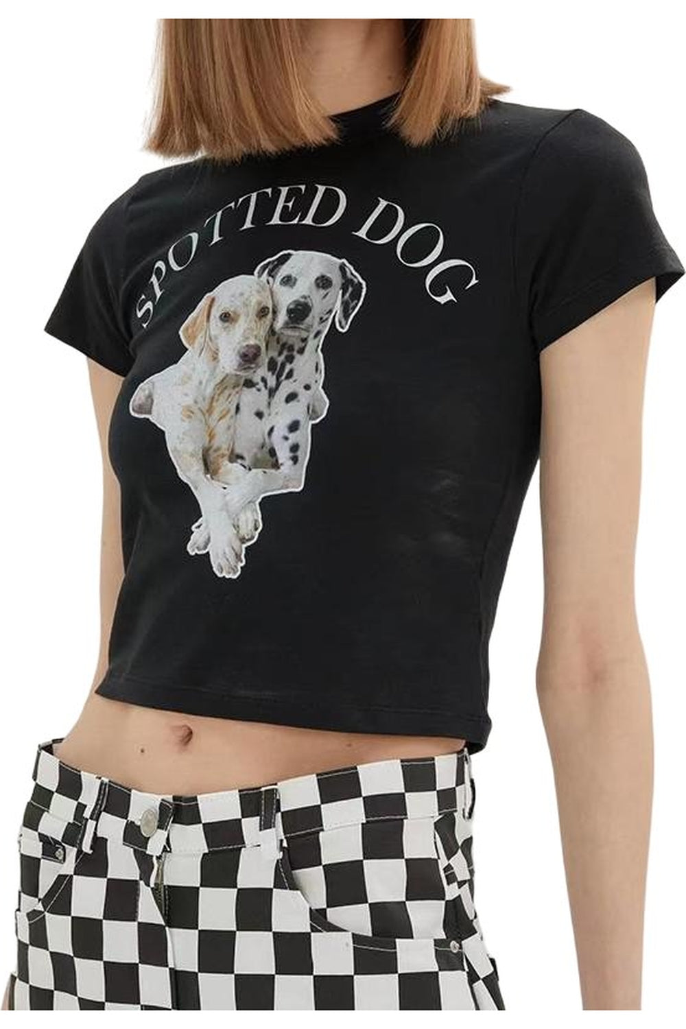 Y2k Aesthetic Spotted Dog Crop Top