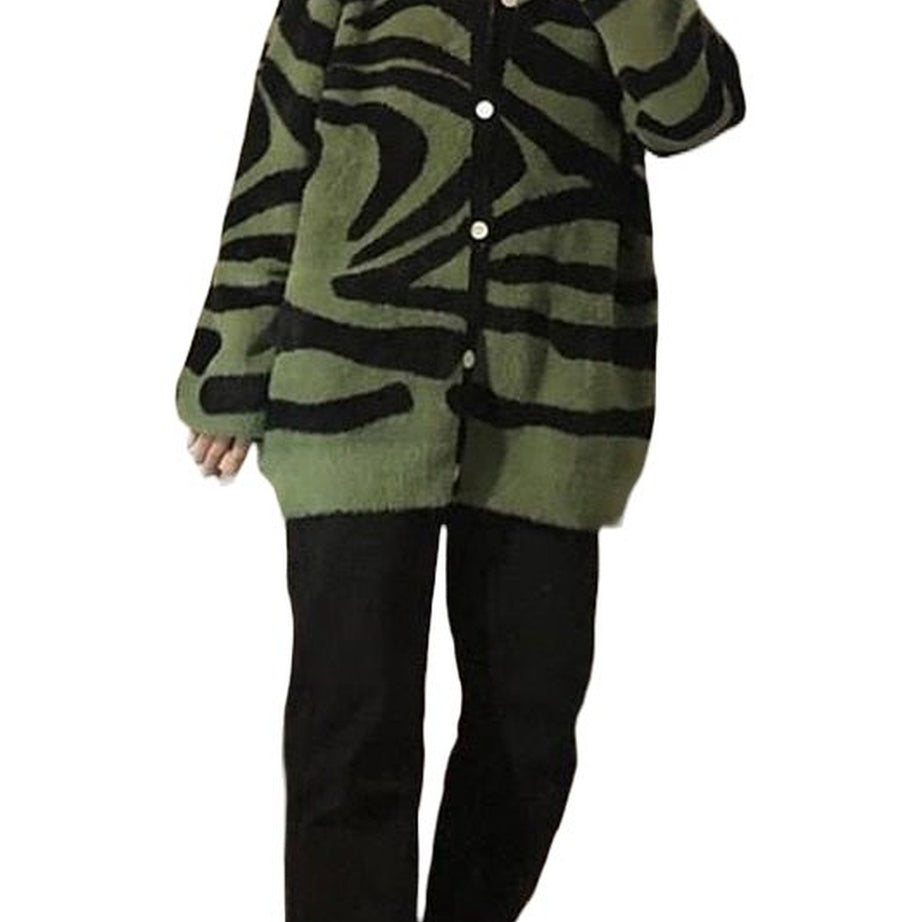 Y2k Aesthetic Zebra Cardigan