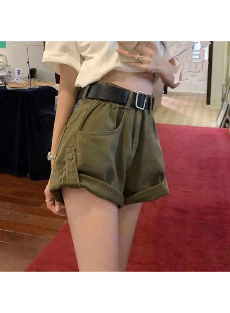 Y2k All-match High Waist Denim Shorts