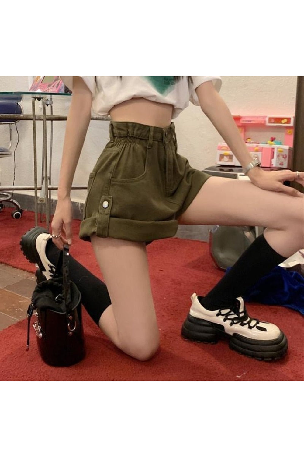 Y2k All-match High Waist Denim Shorts