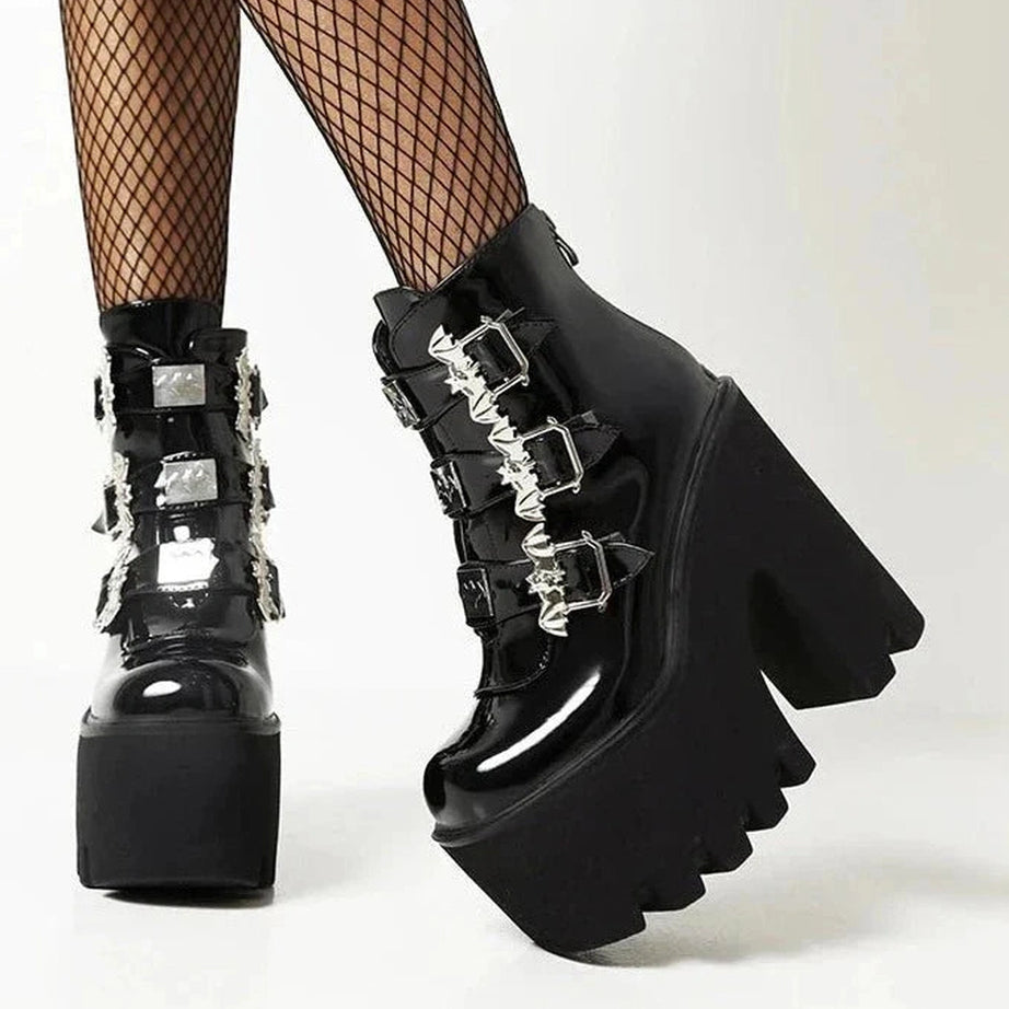 Y2k Alt Cobweb Vampire Cosplay Boots