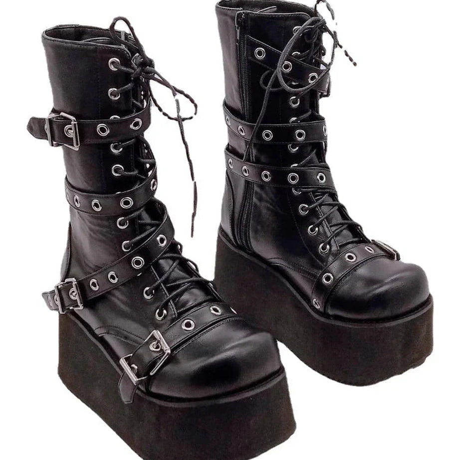 Y2k Alt Couture Platform Gothic Boots