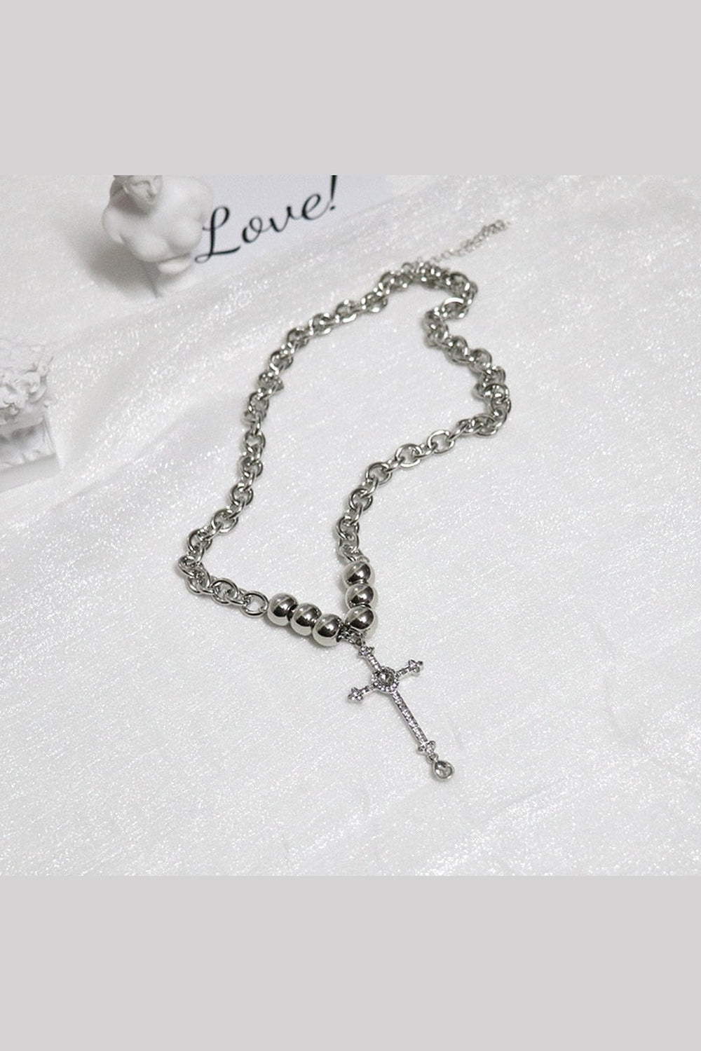 Y2k Alt Crystal Cross Necklace