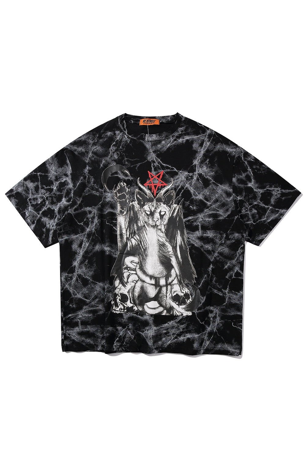 Y2k Alt Goth Oversized T-Shirt Black Cat