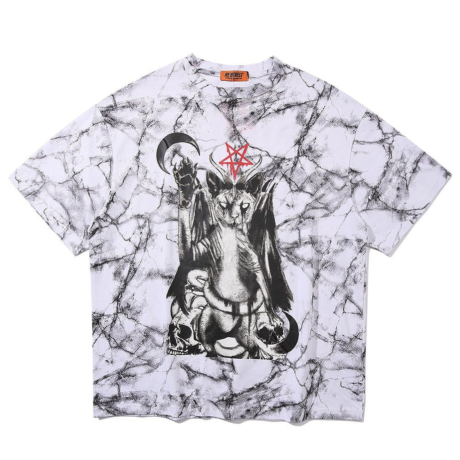 Y2k Alt Goth Oversized T-Shirt Black Cat