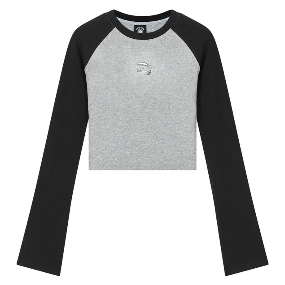 Y2k Acubi White Long Sleeve Crop Top