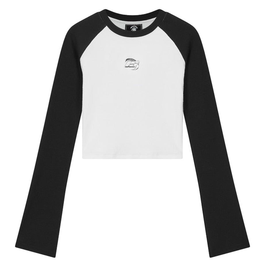 Y2k Acubi White Long Sleeve Crop Top