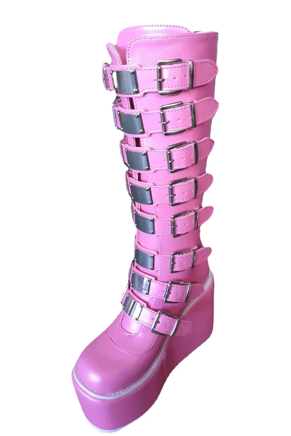 Y2k Alt Heart Buckle Knee Boots