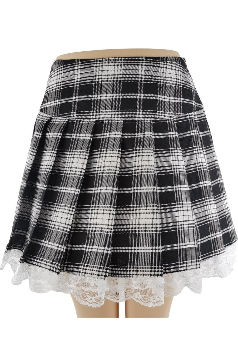Y2k Alt Lace Plaid Skirt