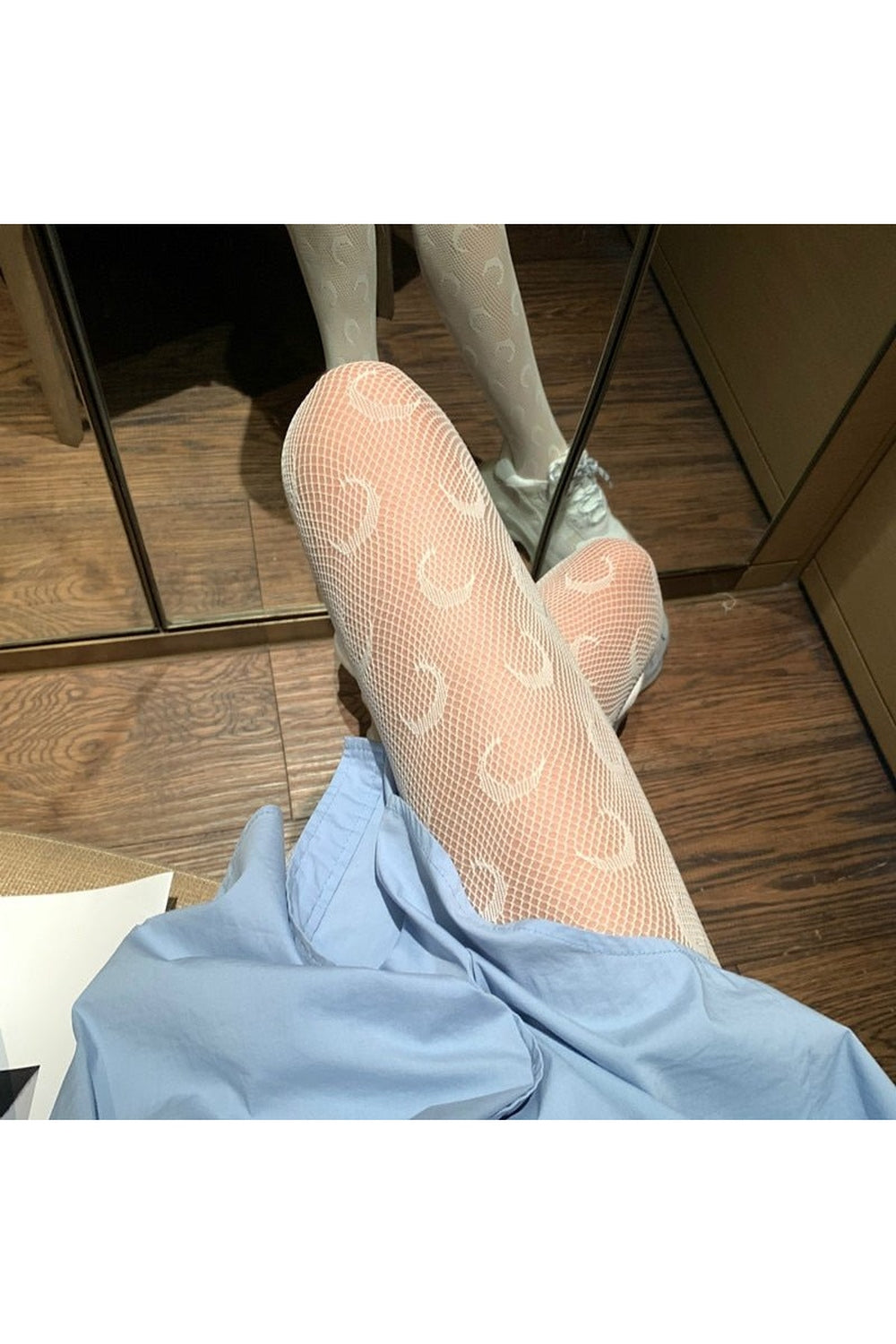 Y2k Alt Moon Pattern Tights Fishnet